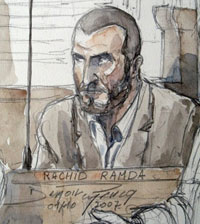 Court sketch of Rachid Ramda during his trial in Paris in 2007(Photo: Benoît Peyrucq/AFP)