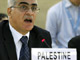  Ambassador of Palestine to the UN Ibrahim Khraishi at a meeting for the Gaza fact finding mission of the UN Human Rights Council(Credit: Reuters)