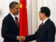 US President Barack Obama shakes hands with Chinese President Hu Jintao at the Great Hall of the People in Beijing, 17 November 2009(Photo: Jim Young/Reuters)
