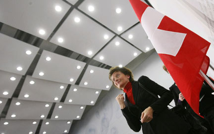 Swiss Minister of Justice and Police Eveline Widmer-Schlumpf speaks to media during a news conference on the results of the vote(Photo: Reuters)
