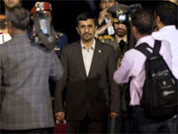 Iran's President Mahmoud Ahmadinejad arrives in Caracas(Credit: Reuters)