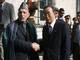 Afghan President Hamid Karzai shakes hands with UN Secretary-General Ban Ki-moon Monday in Kabul (Photo: Reuters)