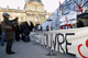 Strikers' banners at the Louvre(Photo: Reuters)