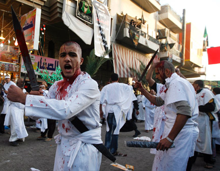 A procession for Ashura in Kadhimiya district in Baghdad
(Photo: Reuters)