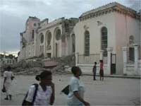 A church in Port-au-Prince was destroyed after the earthquake struck(Credit: Reuters)