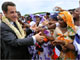 Sarkozy is greeted at Mayotte's airport in Mamoudzou , 18 January 20010(Photo: Reuters)
