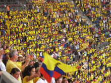 El estadio de Hamburgo se cubrió de amarillo el jueves gracias a la hinchada ecuatoriana.Foto: Carlos Pizarro/RFI