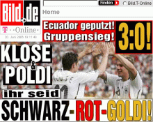 Tras la victoria sobre Ecuador, la prensa alemana publicaba titulares entusiastas en internet.Foto: DR