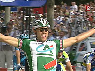 El noruego Thor Hushovd (Crédit Lyonnais) ganó la 20a y última etapa.© Tour de Francia