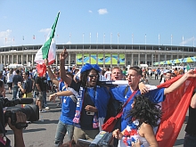 Los hinchas franceses en el Estadio Olímpico de Berlín.Foto: Mauricio Latorre/RFI