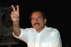 Daniel Ortega el día de su victoria electoral.PJBuffe