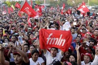 El Salvador: manifestación de simpatizantes de Mauricio Funes del FMLN durante la campaña para la elección presidencial del 15 de marzo de 2009.(Foto: Reuters)