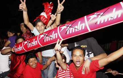 El Salvador: manifestantes celebran el triunfo del candidato a la presidencia Mauricio Funes del FMLN(Foto: Reuters)