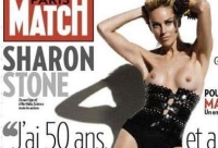 La portada de agosto de la revista Paris Match. "Tengo 50 años, ¿y qué?", dice Sharon Stone.Fuente: Paris Match
