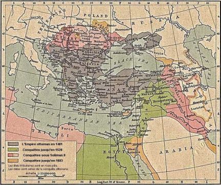 Mapa de la Turquía otomana©Wikipedia