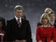 El primer ministro de Canadá, Stephen Harper, observa un minuto de silencio junto a su esposa en la ceremonia de inauguración de los Juegos.Foto: Reuters