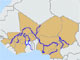 Le fleuve Niger traverse la Guinée, le Mali, le Niger, le Bénin et le Nigéria; ses affluents arrosent le Burkina Faso, la Côte d'Ivoire, le Cameroun et le Tchad.(Carte : Darya Kianpour/RFI)