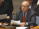 Hans Blix présente un rapport devant le Conseil de sécurité début 2003. 

		(Photo AFP)