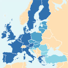 L'Europe au 1er mai 2004 

		(Carte : SB/RFI)