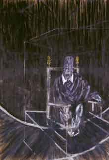 Francis Bacon: <i>Pape II</i> (1951). Huile sur toile, 198 x 137 cm (<i>Städische Kunsthalle Mannheim</i>).  

		Cliché: Margita Wickenhäuser (Kunsthalle Mannheim), © The Estate of Francis Bacon/ADAGP, Paris 2004