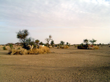 Le camp spontané de Bahaï, à la frontière entre Tchad et Soudan. 

		(Photo : Stanislas Ndayishimiye/RFI)