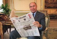 L'avionneur Serge Dassault, propriétaire de 82 % de la Socpresse, devient le N°1 de la presse en France.  

		(Photo : AFP)