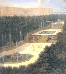 Le bosquet des trois fontaines en 1688. 

		