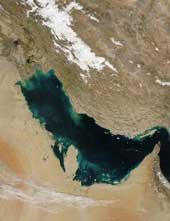 Vue satellite du Golfe persique.(Photo: AFP)