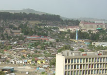 Vue d'Addis Abeba en Ethiopie. 

		Photo: Laurent Correau