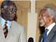 Le président ghanéen John Kuofor et le Secrétaire général des Nations unies Kofi Annan président les rencontrent d'Accra III.
 

		(Photo: AFP)