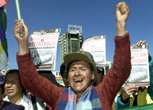 Manifestation contre le référendum dans la région de Tarija. 

		(Photo : AFP)