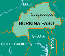 Carte du Burkina Faso et des pays voisinsN.G/RFI