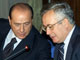 Silvio Berlusconi et Giulio Tremonti.Photo: AFP
