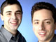 Larry Page et Sergey Brin, les deux fondateurs et présidents du moteur de recherche Google. 

		(Photo : AFP)