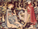 <EM>L’offrande du cœur</EM>. Tapisserie, laine et soie. Paris, vers 1400-1410 

		© RMN