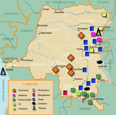 Les matières premières en RDC 

		Carte : GéoAtlas/SB/RFI