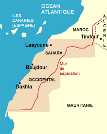 Carte de la région. 

		(Source: Minurso, réalisation: Marc Verney/RFI)