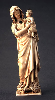 Vierge à l'Enfant, (vers 1260-1270), ivoire d'éléphant. Musée du Louvre, département des Objets d'art. 

		©Musée du Louvre