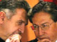 Le président péruvien Alejandro Toledo (à droite) et le maire de Bogota Luis Eduardo Garzon en avril 2004. 

		(Photo: AFP)