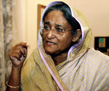 Sheikh Hasina Wajeed, ancien Premier ministre du Bangladesh et leader de la ligue Awami. 

		(Photo : AFP)