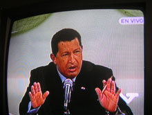 Le président Chavez. 

		Photo : Manu Pochez/RFI