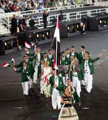 Entrée de la délégation irakienne dans le stade olympique d'Athènes.(Photo: AFP)