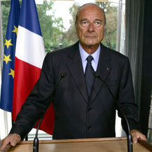 Jacques Chirac: le referendum sur la constitution européenne "ne devra être altéré par aucune autre considération"(Photo: AFP)