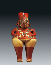 Statuette en terre cuite de la région de Chupicuaro, au Mexique.<br>
(400 av. J.C.  à l'an 300)
Musée ethnographique, Anvers.
Inv. n° 94.3.5
 

		(Photo : Hugo Maertens, Bruges)
