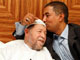 Mohamed Bechari et le leader islamiste Abassi Madani. 

		(Photo : AFP)
