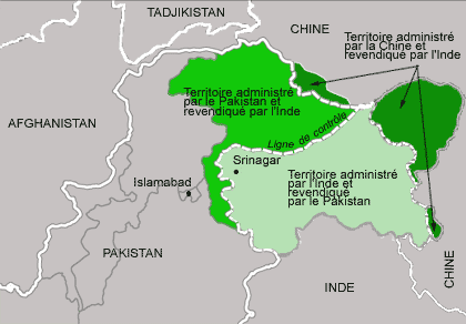 Carte du Cachemire 

		(Carte : RFI)