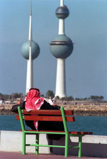 Les châteaux d'eau de Koweit City. 

		(Photo : AFP)