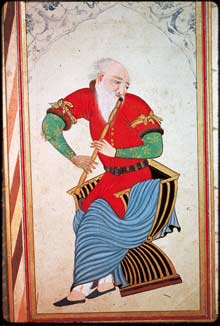Le Joueur de flûte, page d¹un album, miniature, Istanbul, XVIe siècle.
 

		(Photo : Bibliothèque du musée de Topkapi, Istanbul)