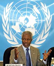 L'actuel secrétaire général des Nations unies, Kofi Annan, estime que son poste devrait échoir à un Asiatique.(Photo: AFP)