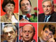 Les principales personnalités du Parti socialiste pour le oui au référendum sur la Constitution européenne (haut) et pour le non (bas).(Photo : AFP)